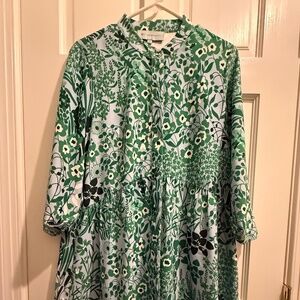 Tuckernuck Wildflower Green/Navy Shirt Dress